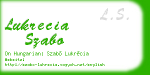 lukrecia szabo business card